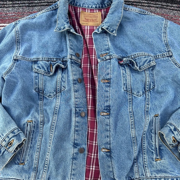Vintage Levi’s Denim Jacket 1990s Men’s XL Blue 70614-0389 Flannel Lined - Picture 3 of 5
